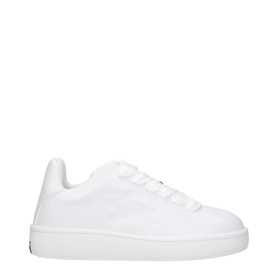 Burberry White Leather Low Top Sneakers