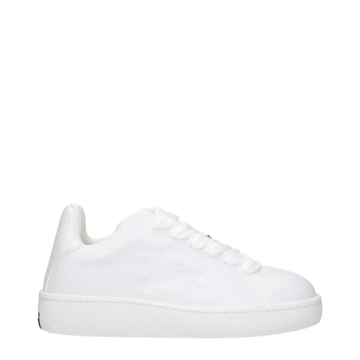 Burberry White Leather Low Top Sneakers