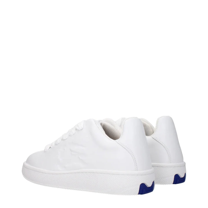 Burberry White Leather Low Top Sneakers