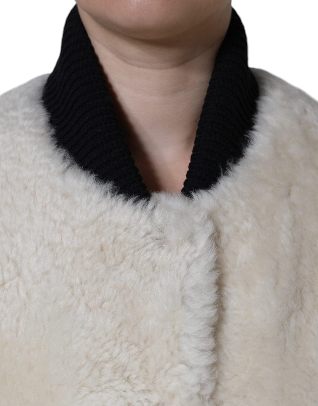 Burberry Vests - White WARRENFORD Shearling Leather Vest Coat Jacket