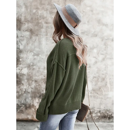 Chic Buttoned Exposed Seam Knit Top for Effortless Style and Comfort Clothing Tops Trendsi