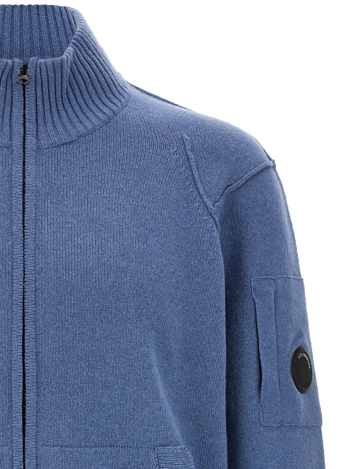 C.p. Company Blue Wool Cardigan