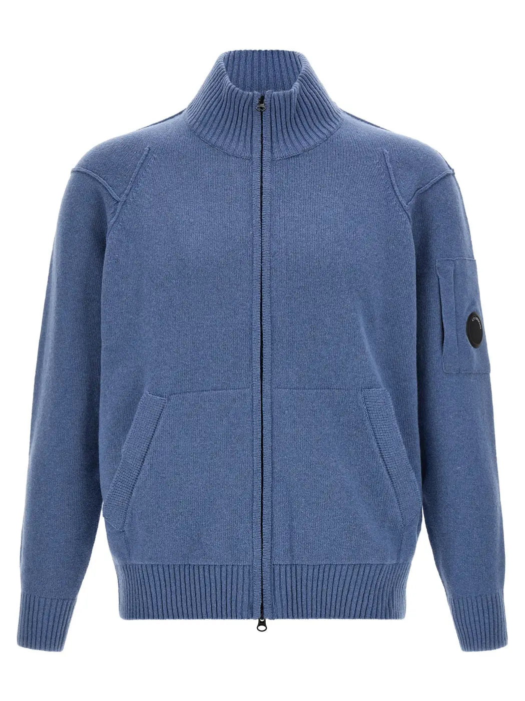 C.p. Company Blue Wool Cardigan