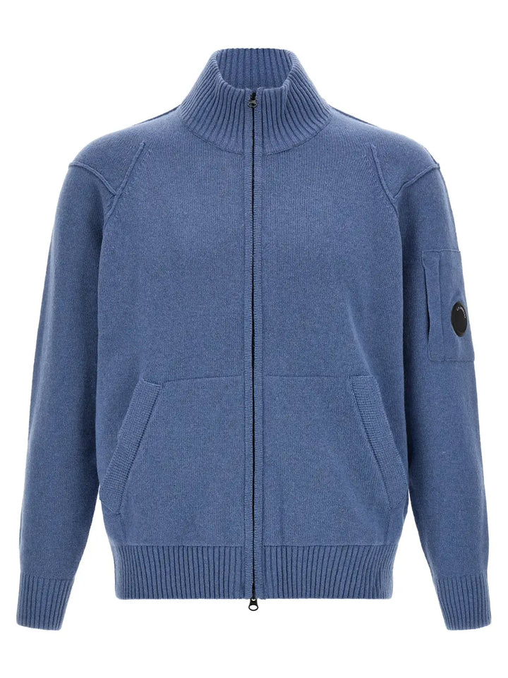 C.p. Company Blue Wool Cardigan