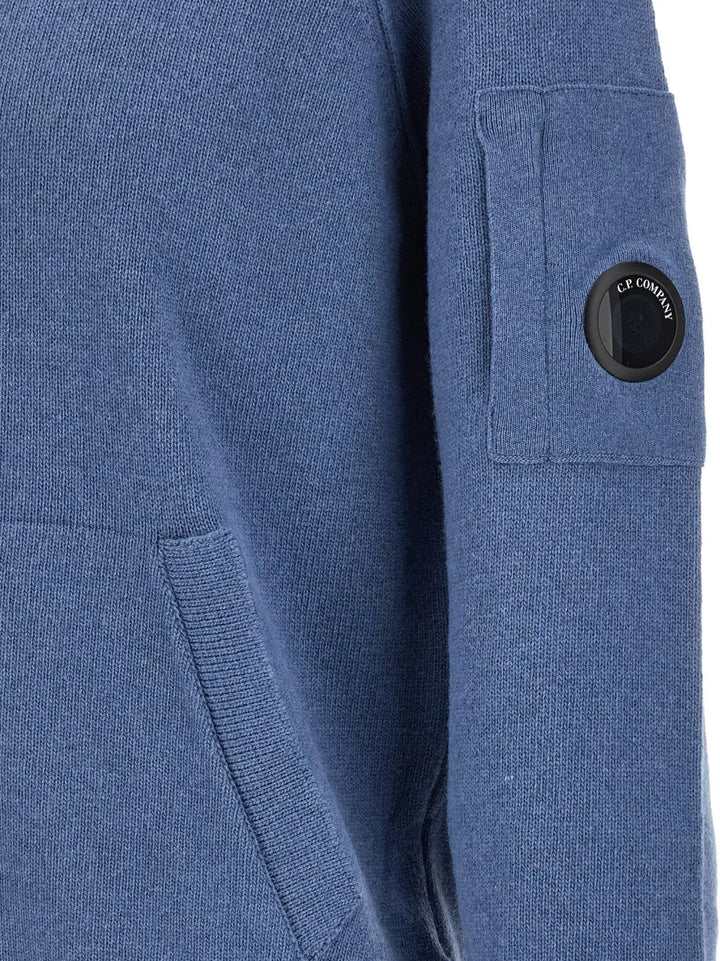 C.p. Company Blue Wool Cardigan