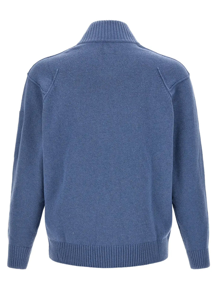 C.p. Company Blue Wool Cardigan