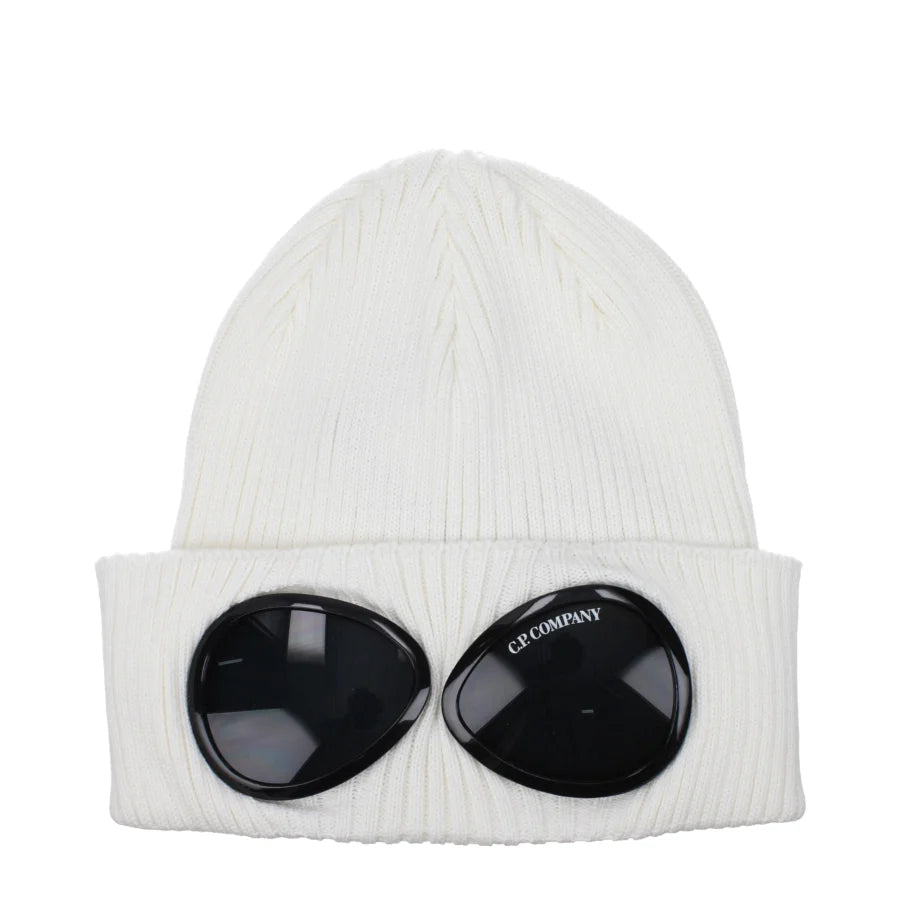 C.P. Company White Cotton Beanie