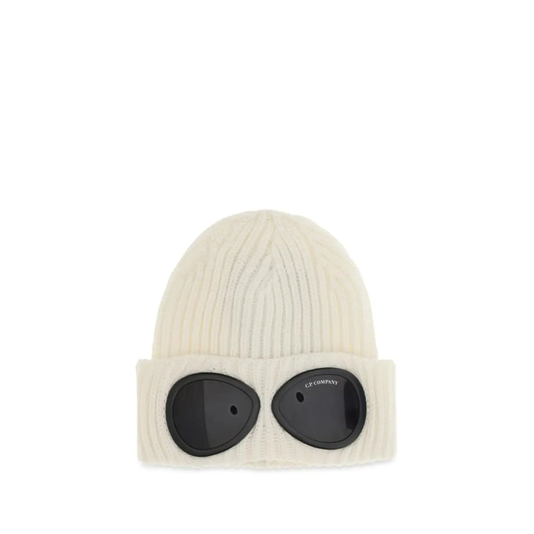 C.p. Company White Wool Oves Aries Beanie