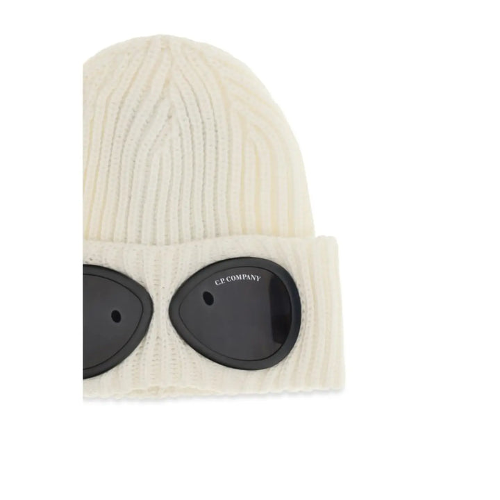 C.p. Company White Wool Oves Aries Beanie