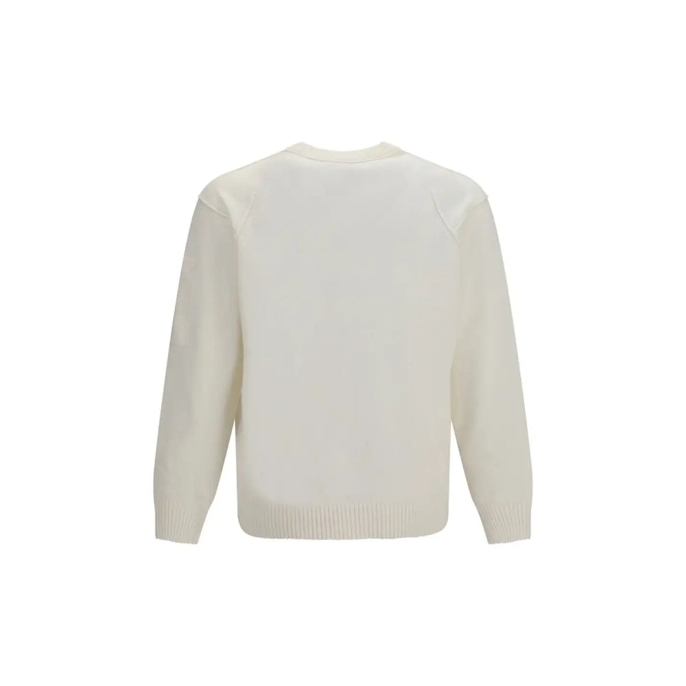 C.p. Company White Wool Oves Aries Sweatshirt
