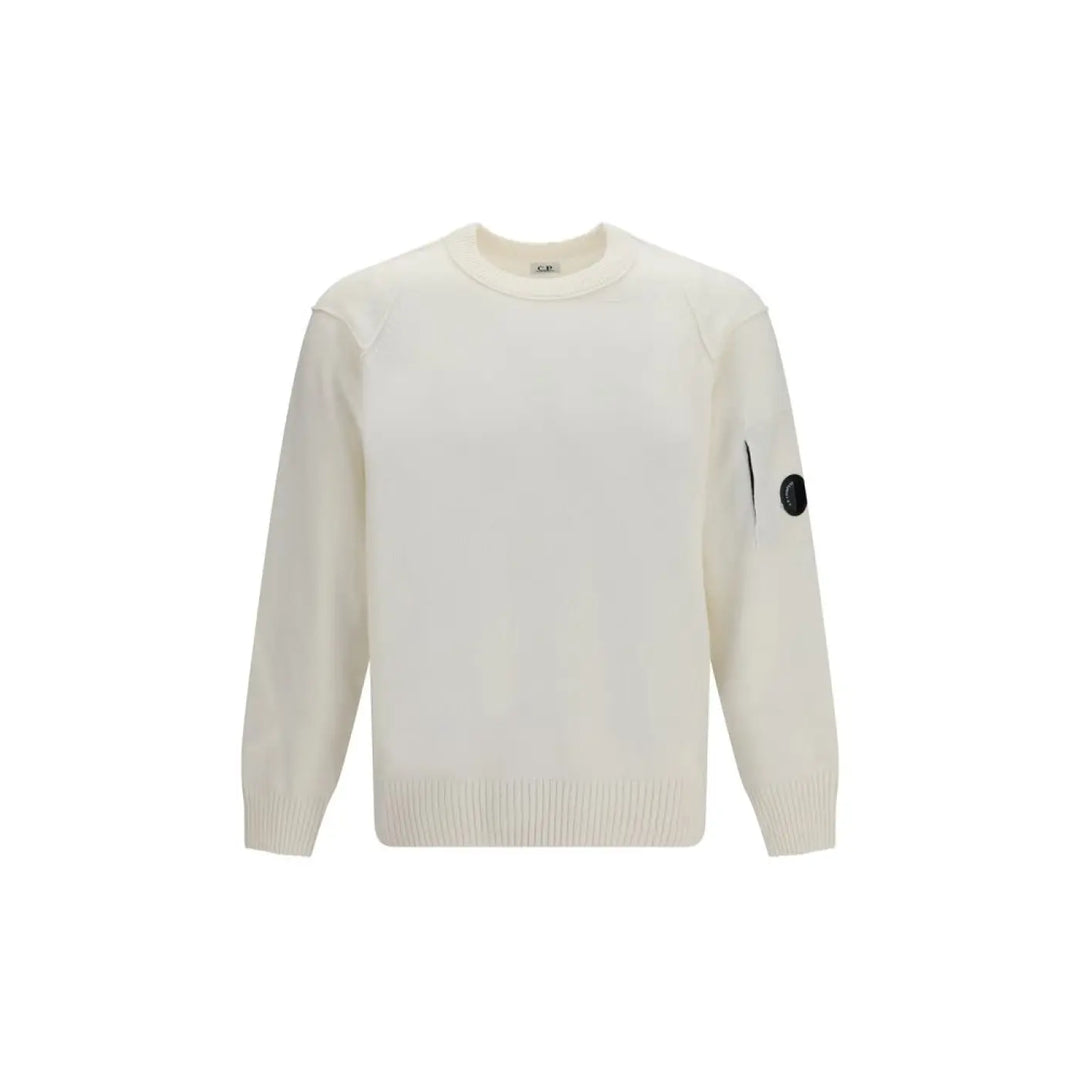C.p. Company White Wool Oves Aries Sweatshirt