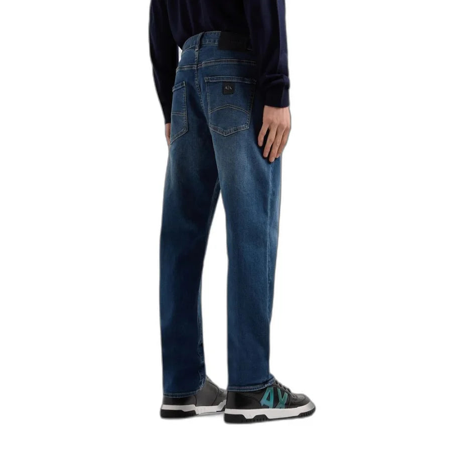 Armani Exchange Blue Cotton Skinny Jeans