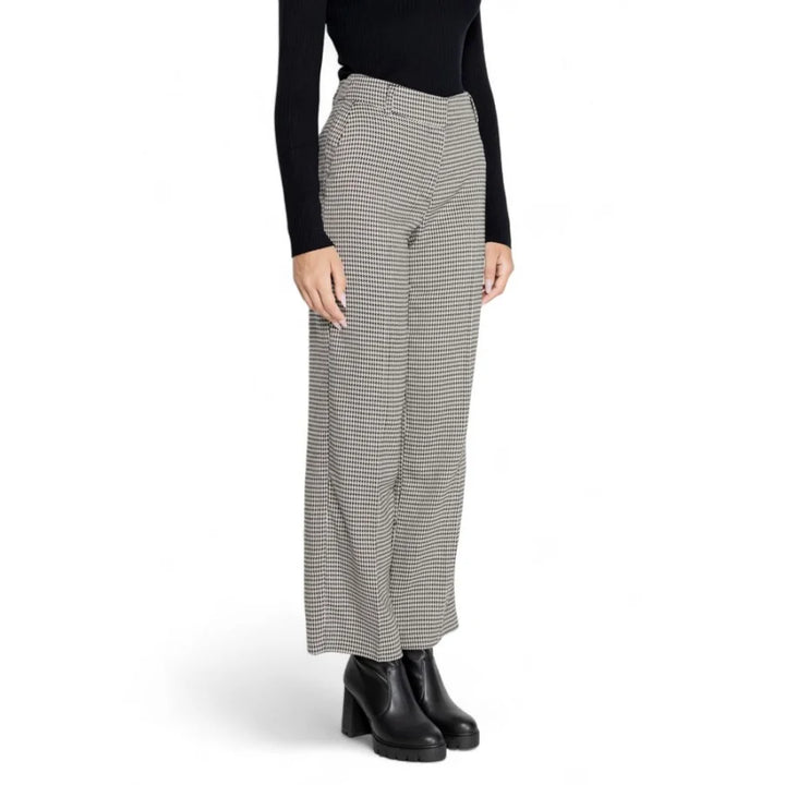 Only Black Polyester Flared Pants