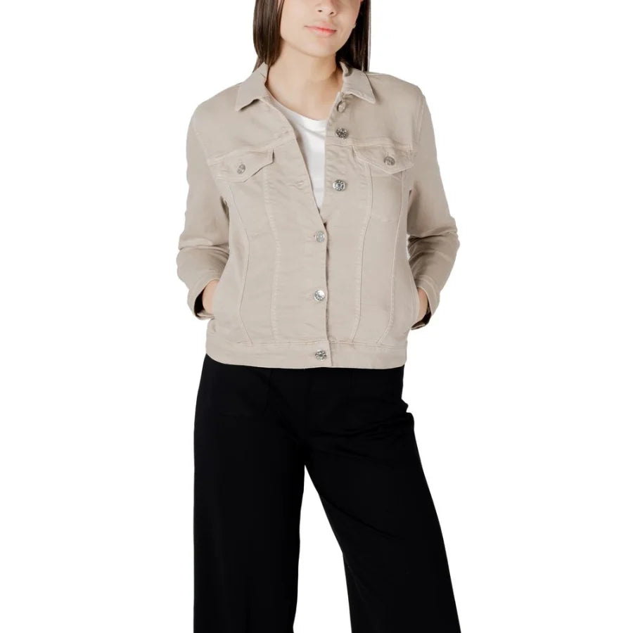 Street One Beige Cotton Denim Jacket