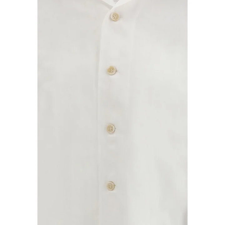 Brunello Cucinelli White Linen Dress Shirt