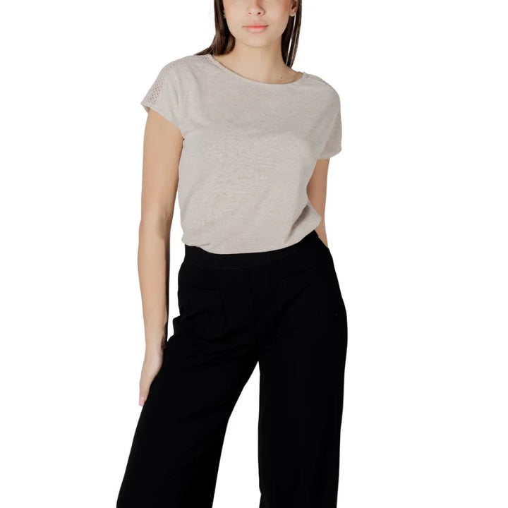 Street One Beige Polyester T-Shirt