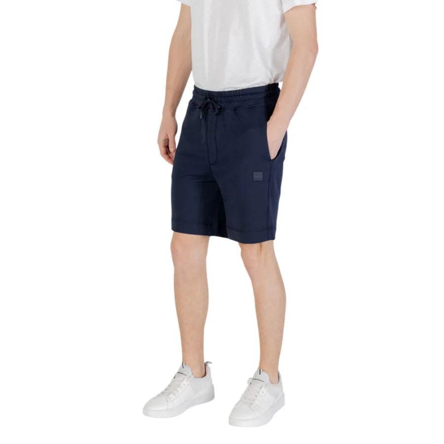 Hugo Boss Blue Cotton Bermuda Shorts