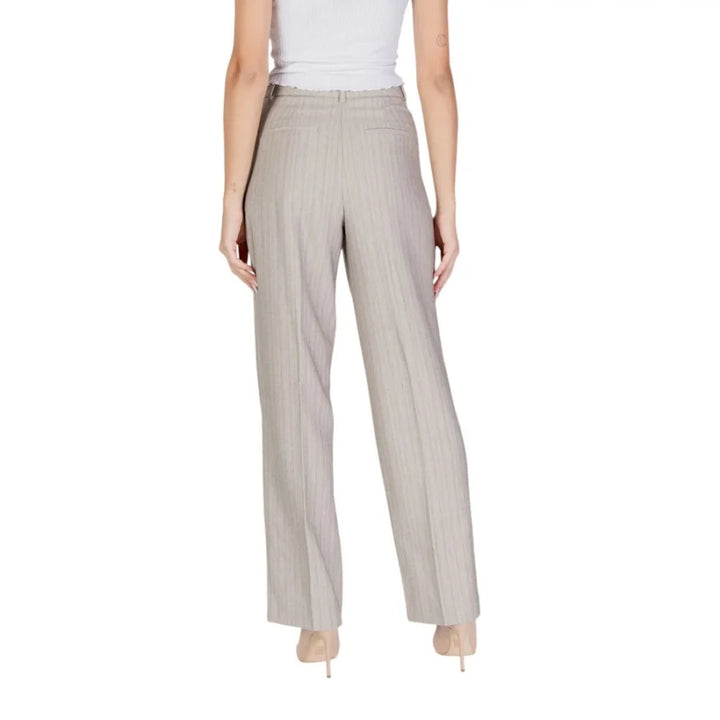 Vero Moda Gray Polyester Casual Pants