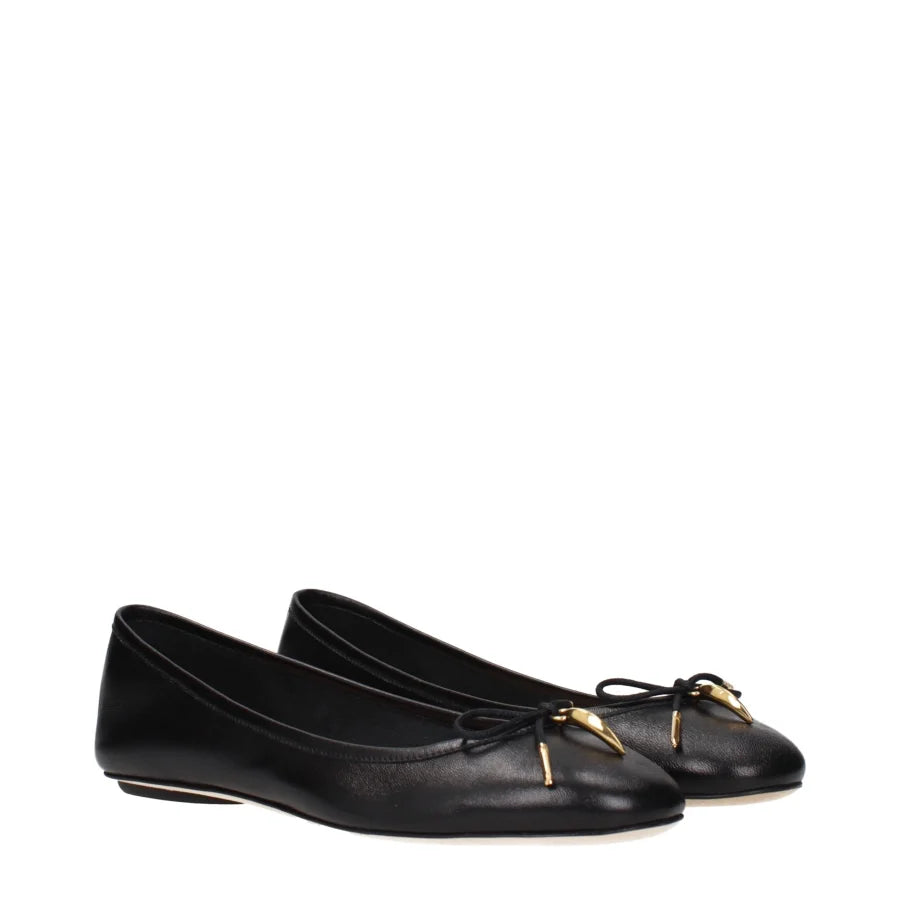 Chloé Black Leather Ballet Flats
