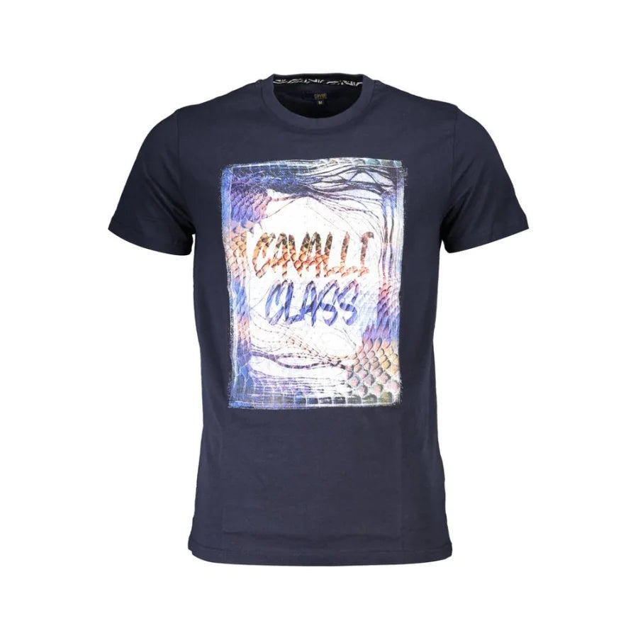 Cavalli Class Blue Cotton Men’s T-Shirt