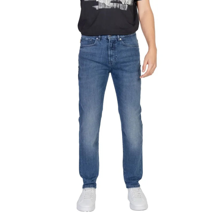 Hugo Boss Blue Cotton Relaxed Fit Jeans