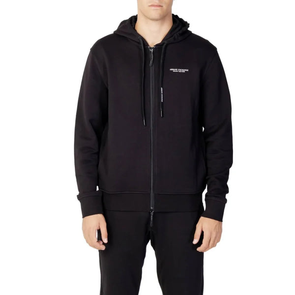 Armani Exchange Black Cotton Hoodie