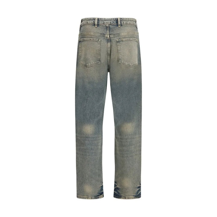Represent Blue Cotton Straight-Leg Jeans