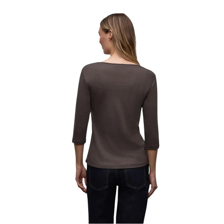 Street One Brown Cotton Long Sleeve T-Shirt