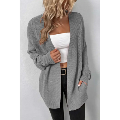 Stay Cozy in Style with a Cable-Knit Open Front Cardigan Clothing Tops Trendsi