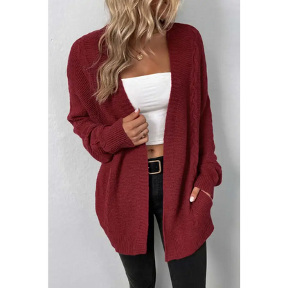 Stay Cozy in Style with a Cable-Knit Open Front Cardigan Clothing Tops Trendsi