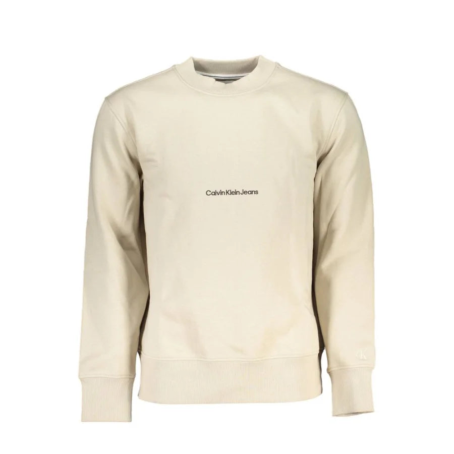 Calvin Klein Beige Cotton Men Sweatshirt