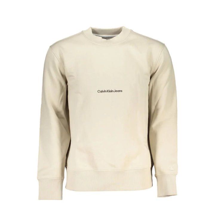 Calvin Klein Beige Cotton Men Sweatshirt