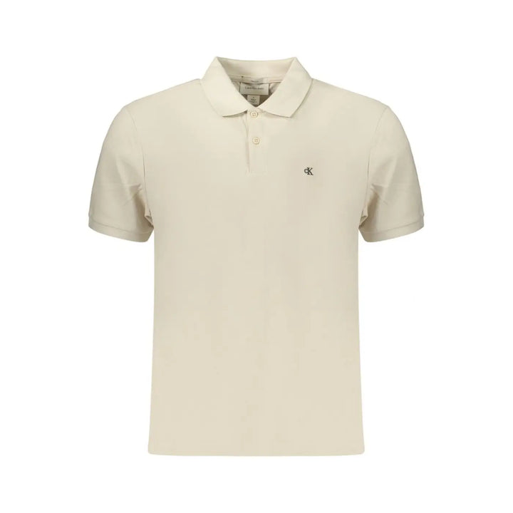 Calvin Klein Beige Cotton Mens Polo Shirt