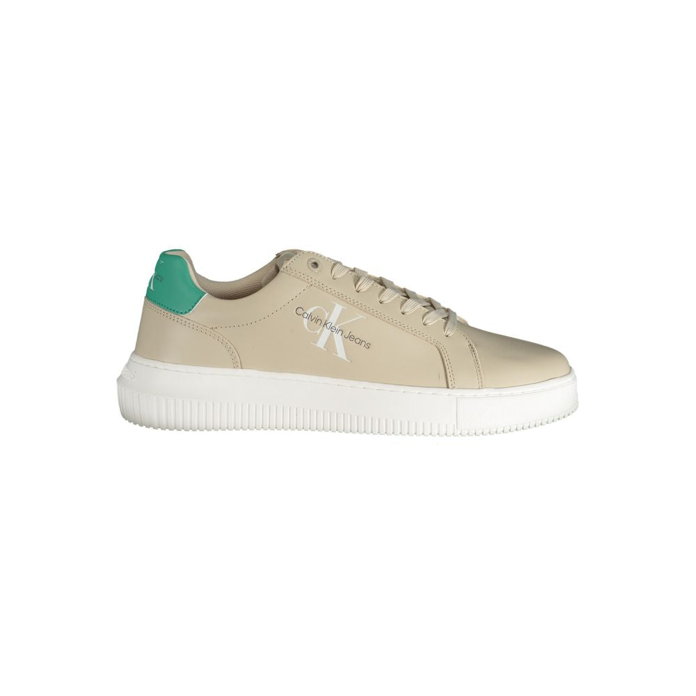 Calvin Klein Beige Leather Men’s Sneaker