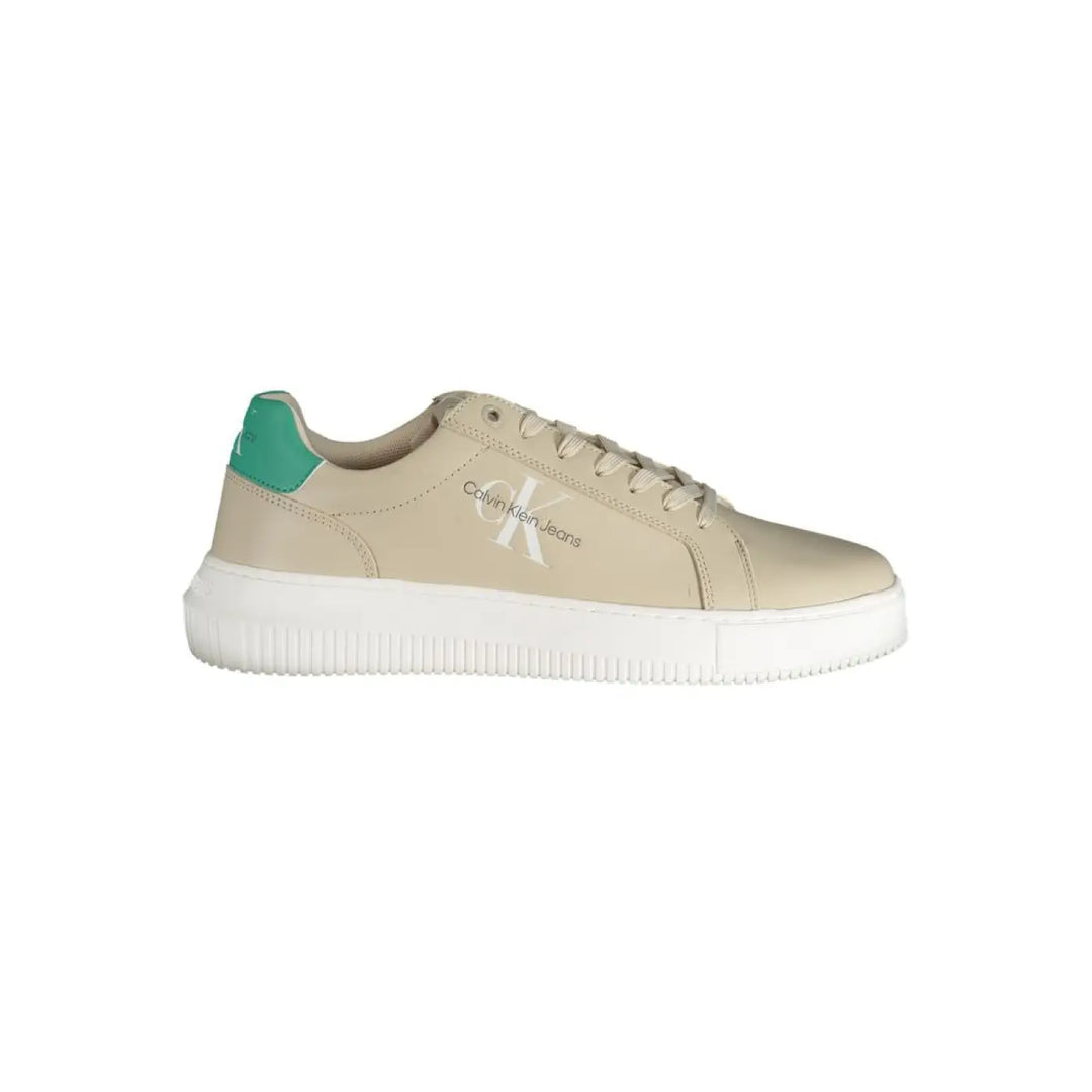 Calvin Klein Beige Leather Men’s Sneaker