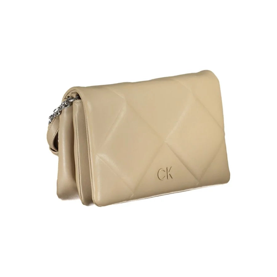 Calvin Klein Beige Polyester Women Shoulder Bag