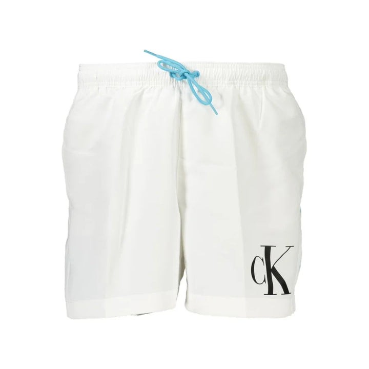 Calvin Klein Bianco Recycled Polyester Men’s Swim Boxer