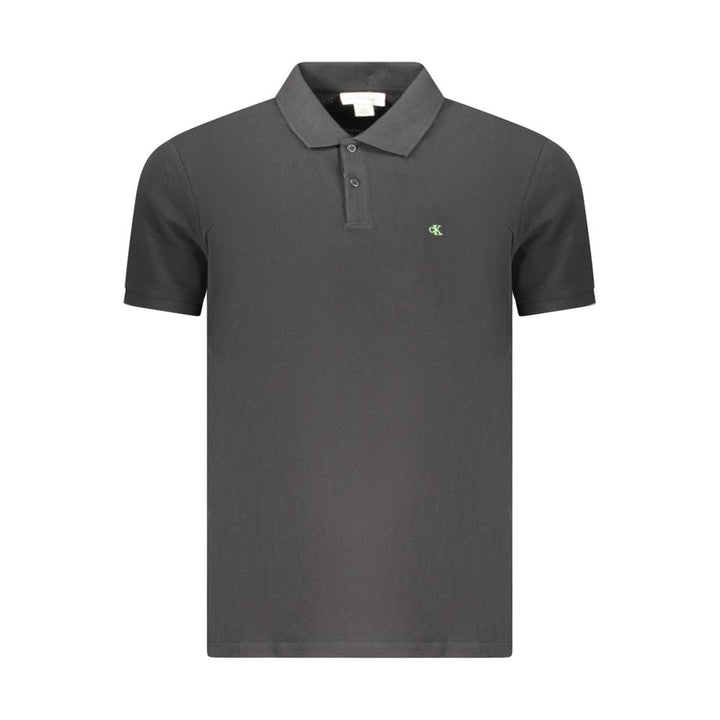 Calvin Klein Black Cotton Men Polo