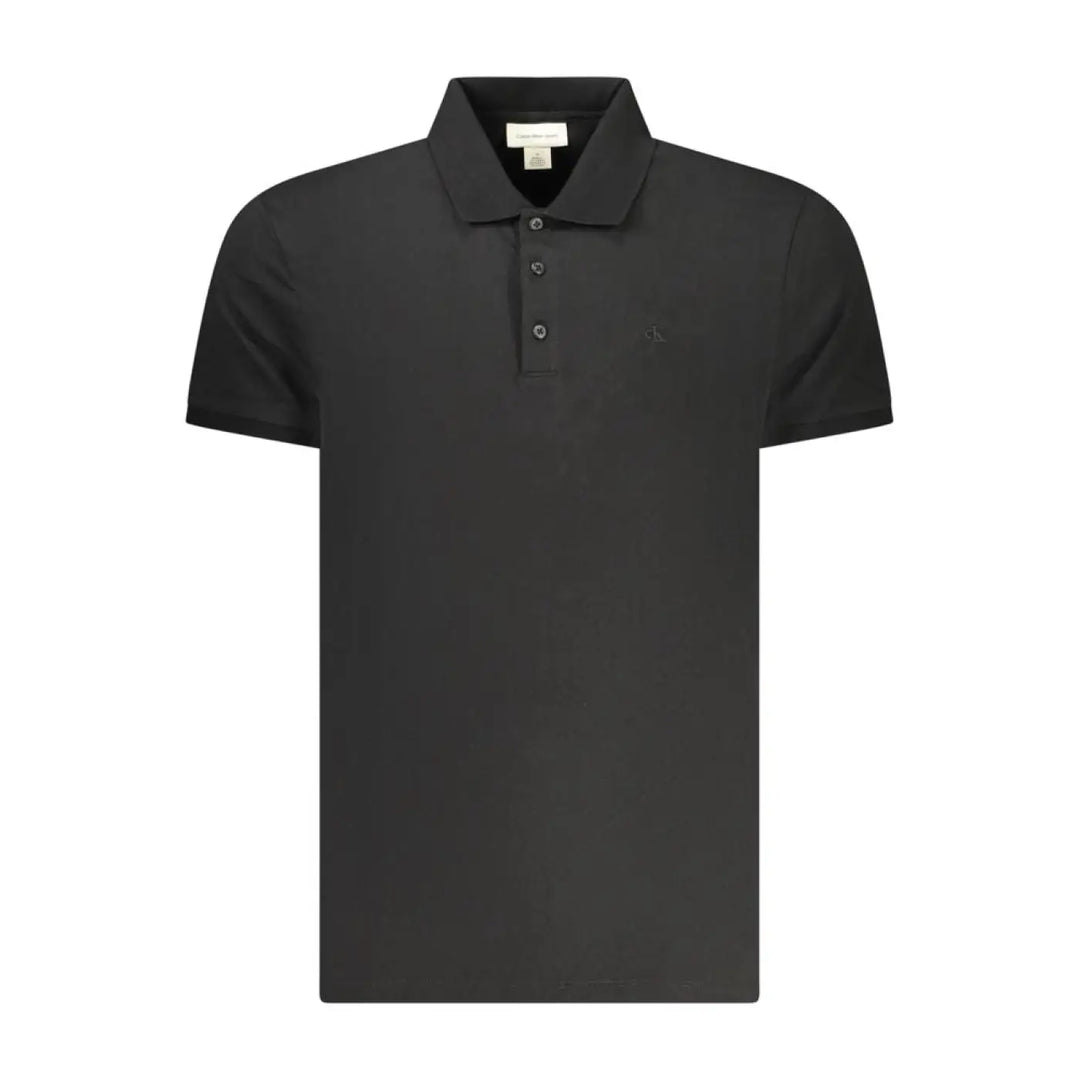 Calvin Klein Black Cotton Men Polo Shirt