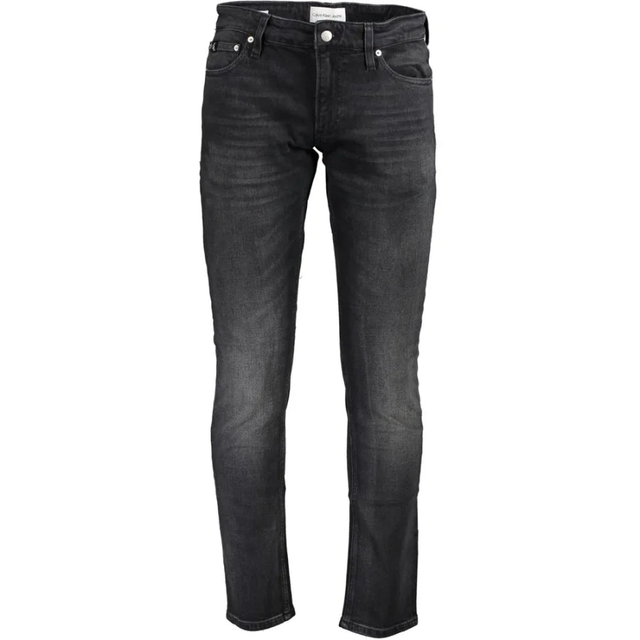 Calvin Klein Black Cotton Men’s Slim-Fit Jeans