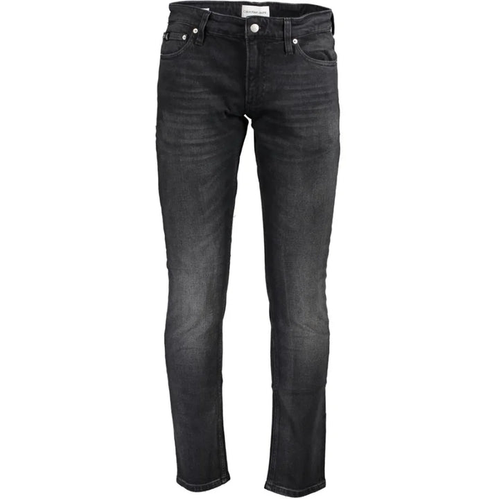 Calvin Klein Black Cotton Men’s Slim-Fit Jeans