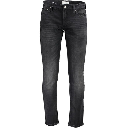 Calvin Klein Black Cotton Men’s Slim-Fit Jeans