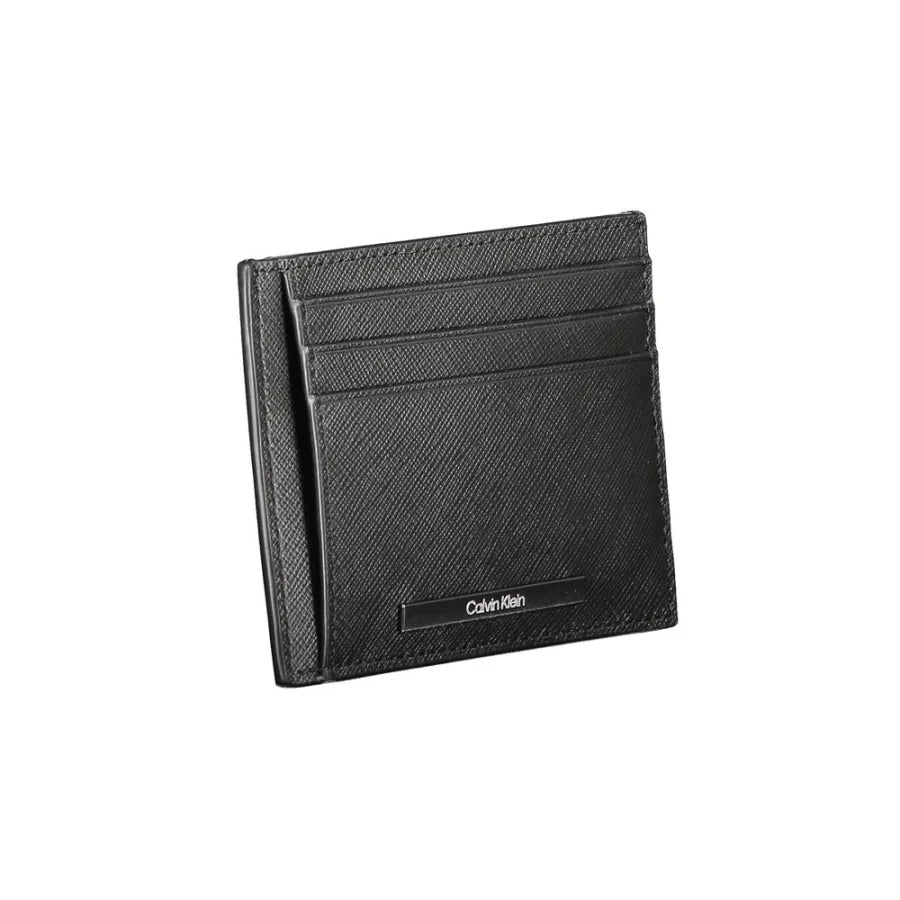 Calvin Klein Black Leather Mens Wallet Holder