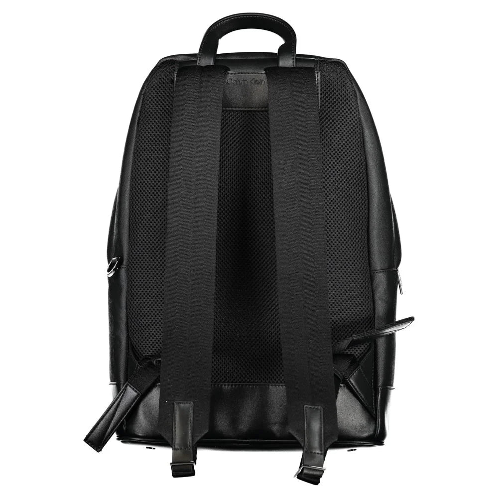 Calvin Klein Black Polyester Backpack with Laptop Compartment