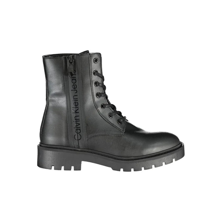 Calvin Klein Black Polyurethane Women Ankle Boot