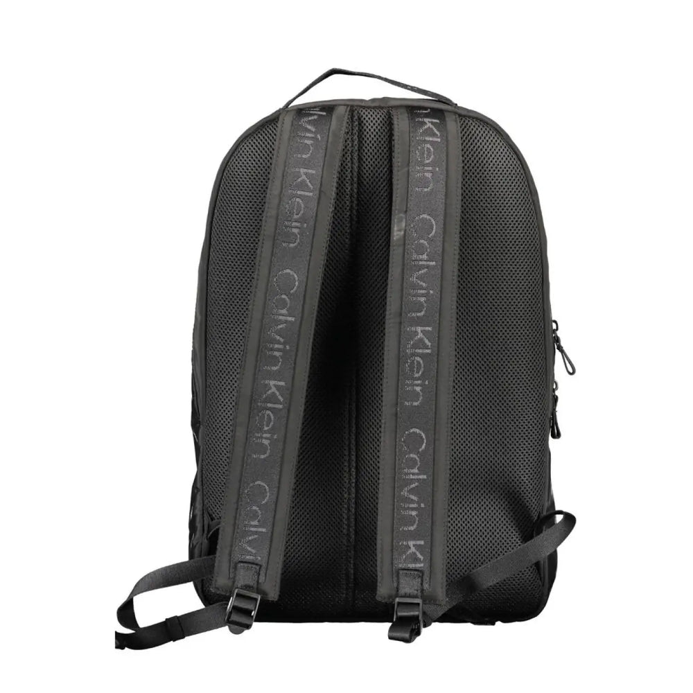 Calvin Klein Black Recycled Polyester Men Backpack