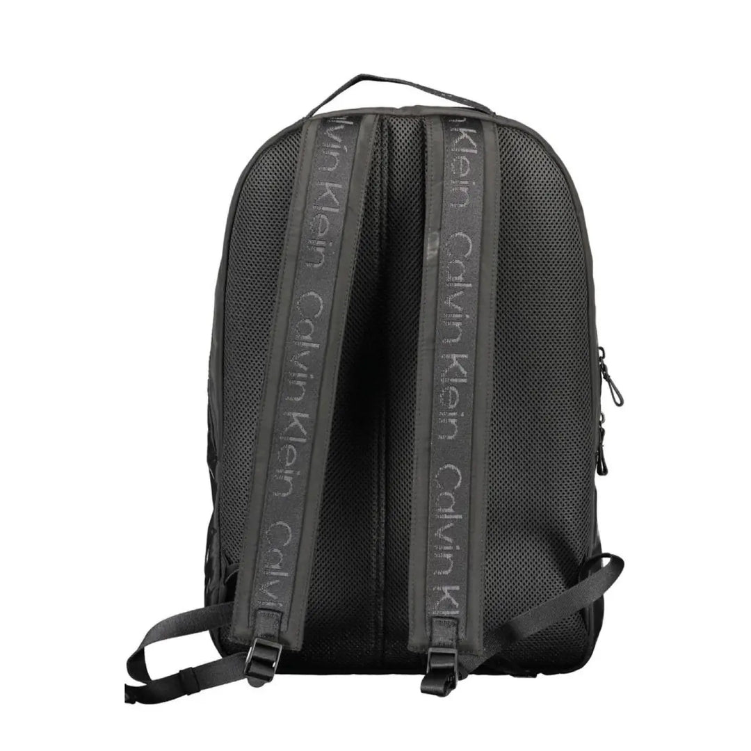Calvin Klein Black Recycled Polyester Men Backpack