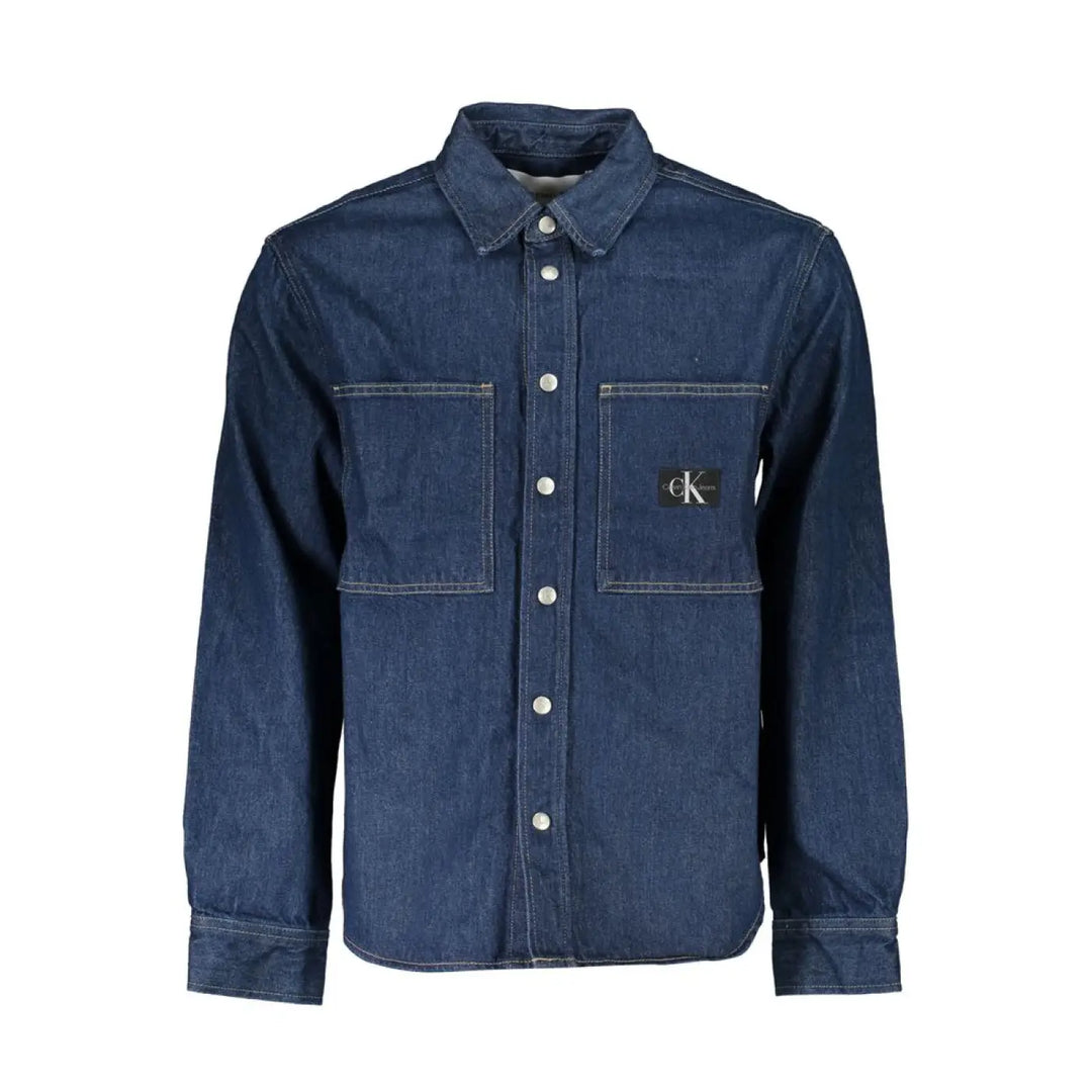 Calvin Klein Blu Cotton Men Jacket
