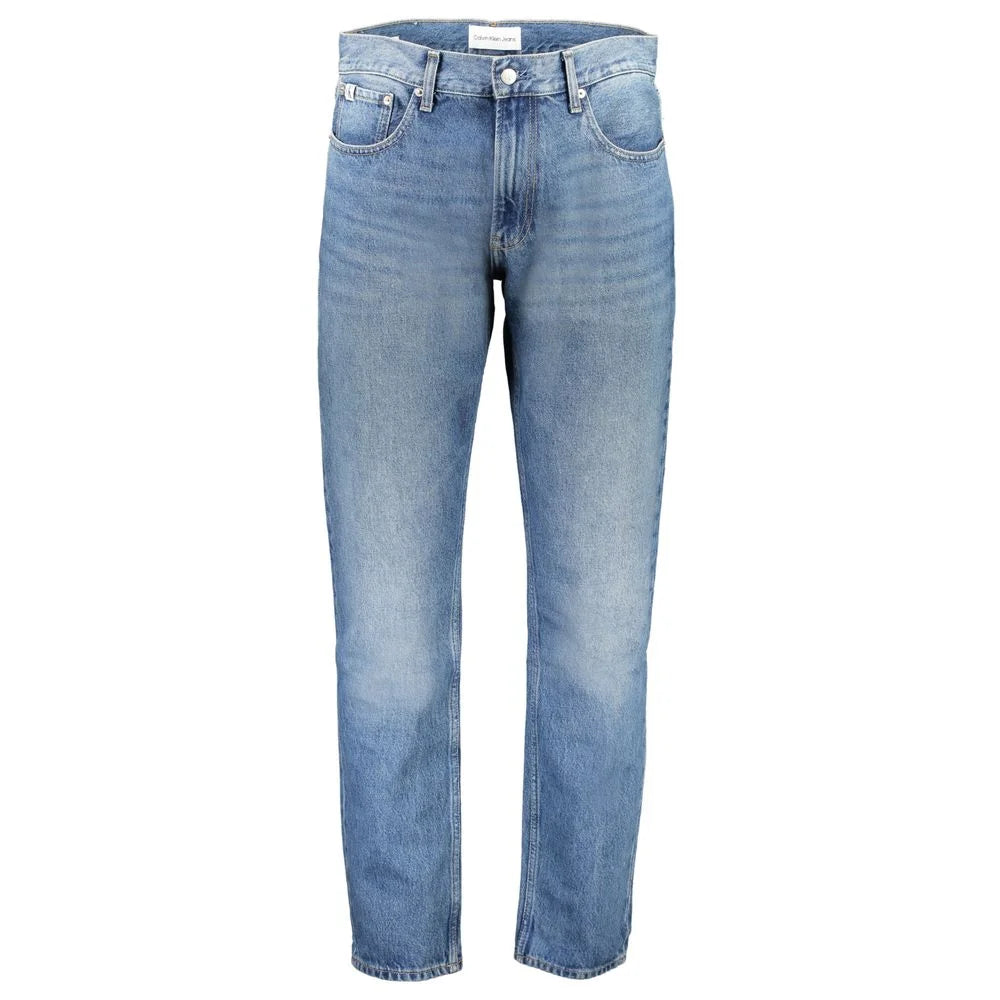 Calvin Klein Blue Cotton Straight-Leg Jeans