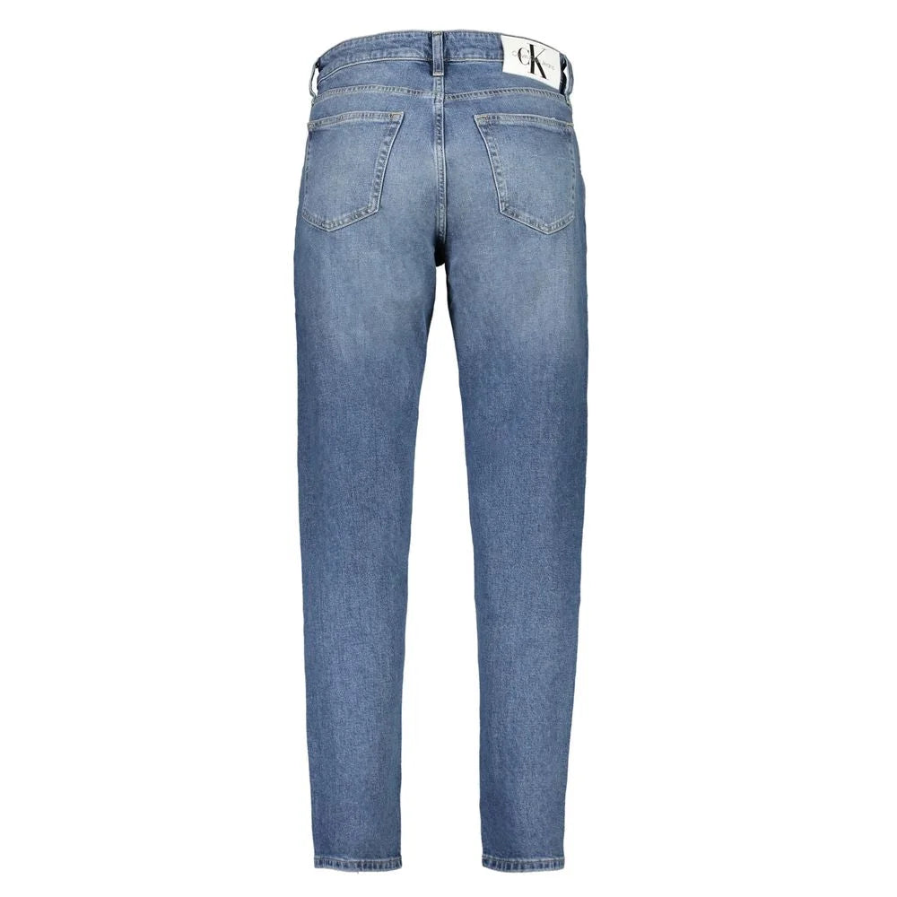 Calvin Klein Blue Cotton Tapered Jeans